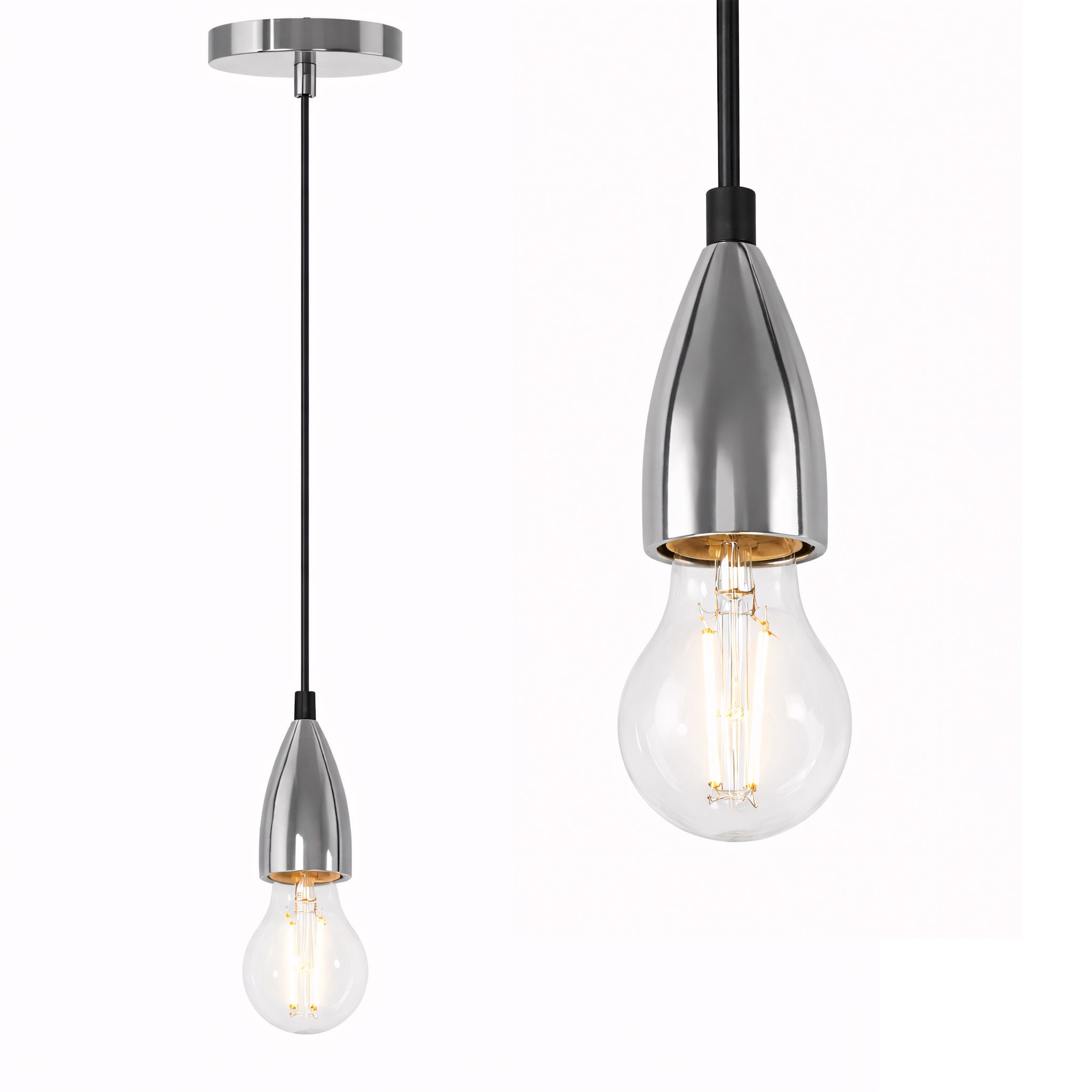 Toolight, stropná lampa závesná 1xE27, APP358-1CP, chróm, OSW-08424