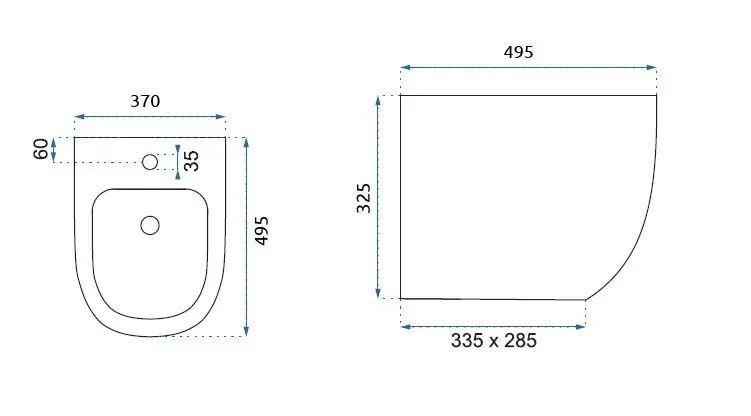 Rea, Sada závesnej WC misy REA CARLO Flat Mini Rimless + závesného Bidetu REA CARLO Mini, KPL-C2760