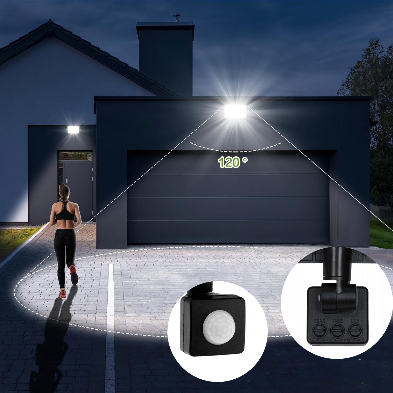Toolight, LED panel so snímačom pohybu 13x10,5cm, 30W, 2700lm, 4000K, RSL007-30NS, OSW-10213