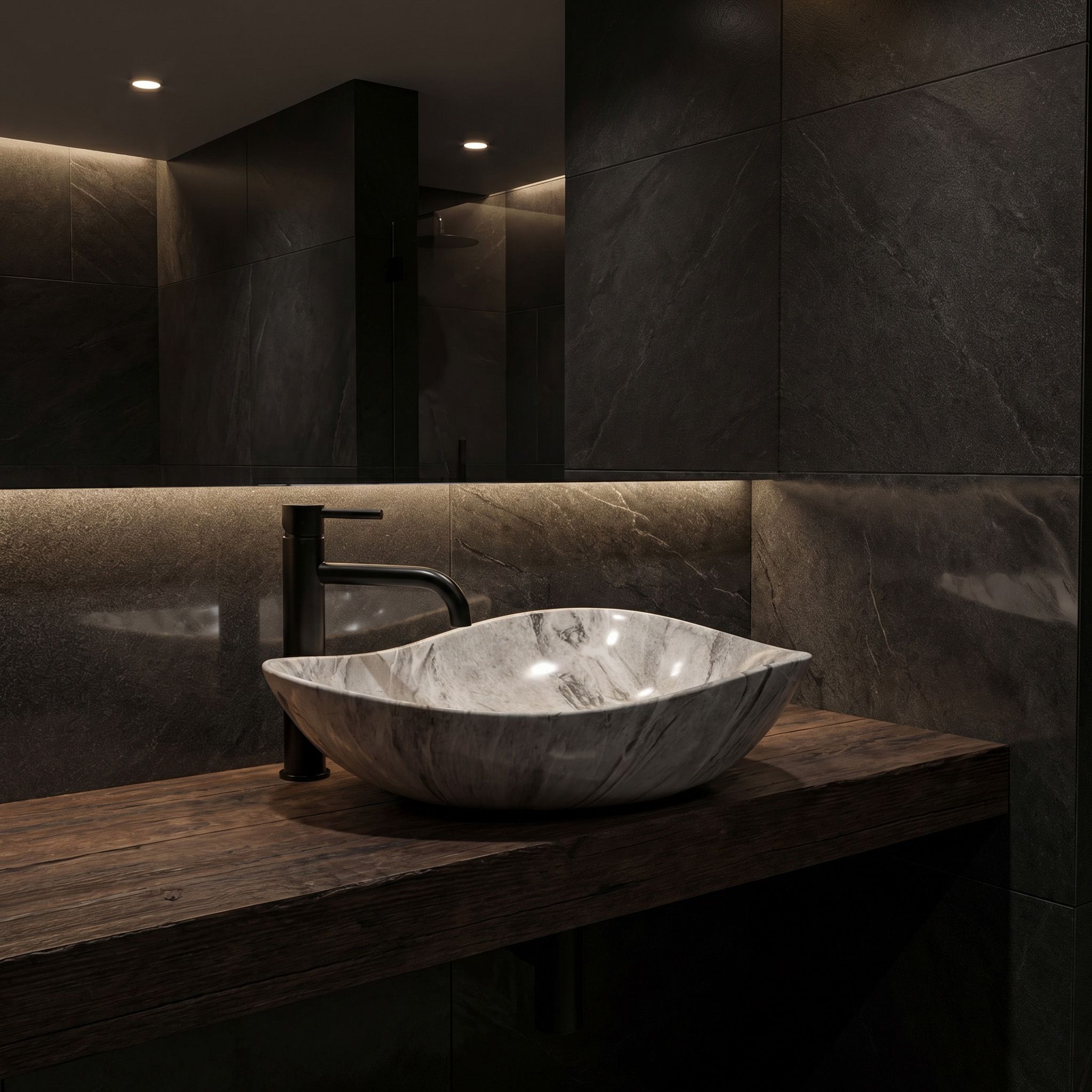 Rea Dora Stone, umývadlo na dosku 515x400x175 mm, šedá imitácia kameňa, REA-U5066