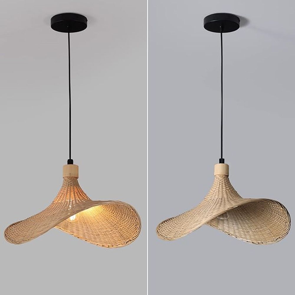 Toolight, bambusové závesné svietidlo 30cm 1xE27 APP1642-1CP, prírodná hnedá-čierna, OSW-05140
