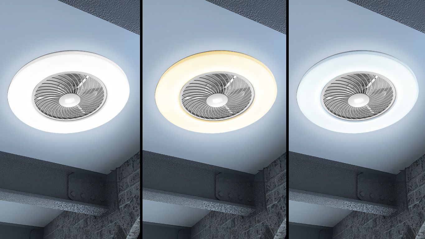 Toolight, LED stropné svietidlo s ventilátorom + diaľkové ovládanie APP1551-C, biela, OSW-05180