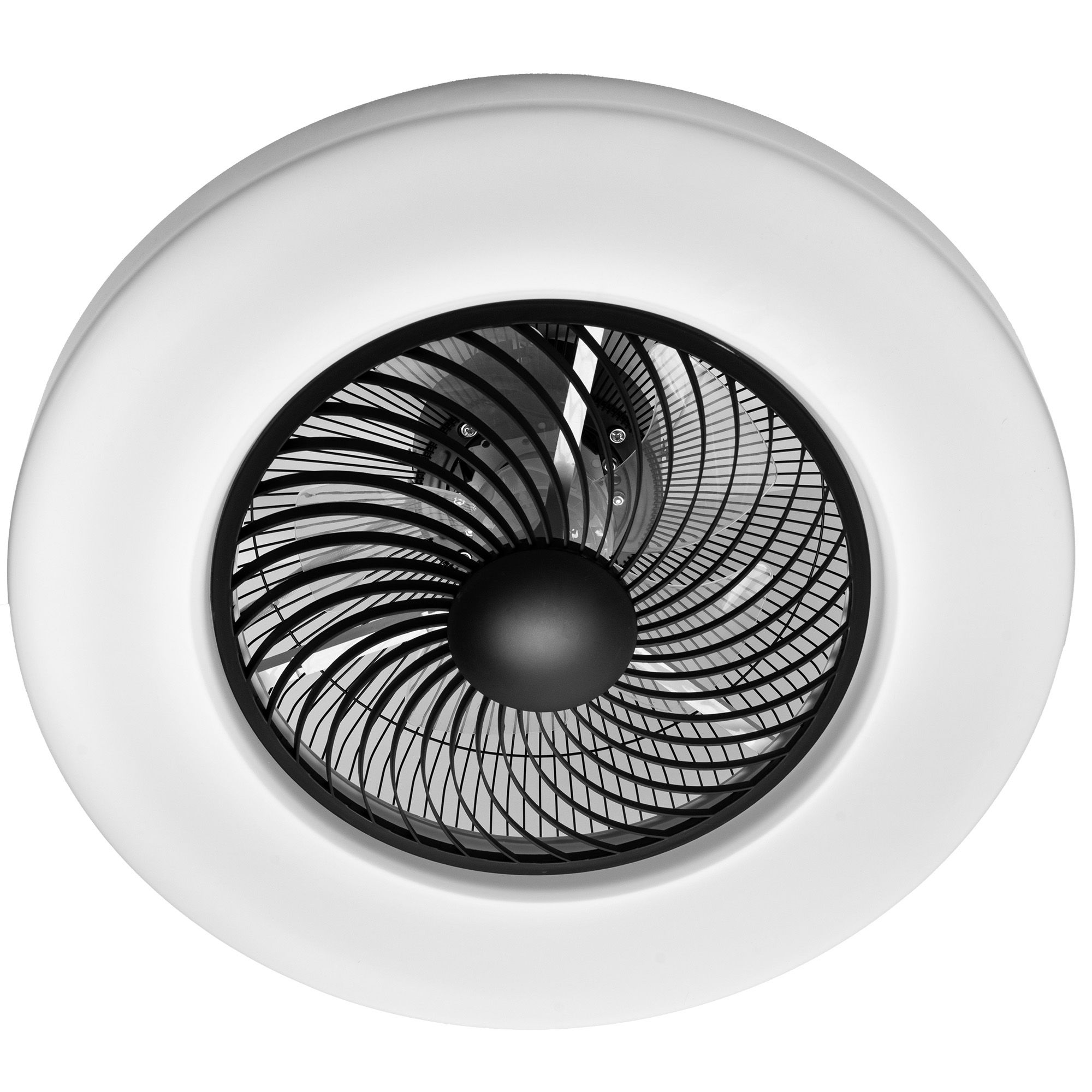 Toolight, LED stropné svietidlo s ventilátorom APP1552-C, čierna-biela, OSW-05181