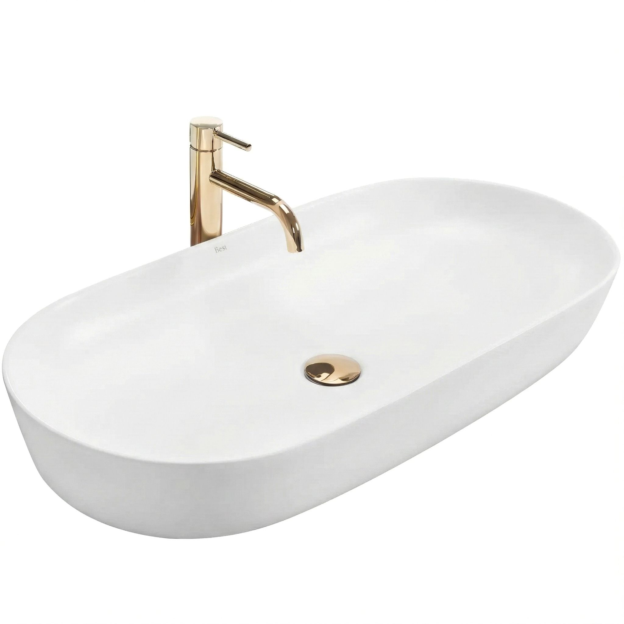 Rea Cleo, umývadlo na dosku 810x410x135 mm, biela lesklá, REA-U0563