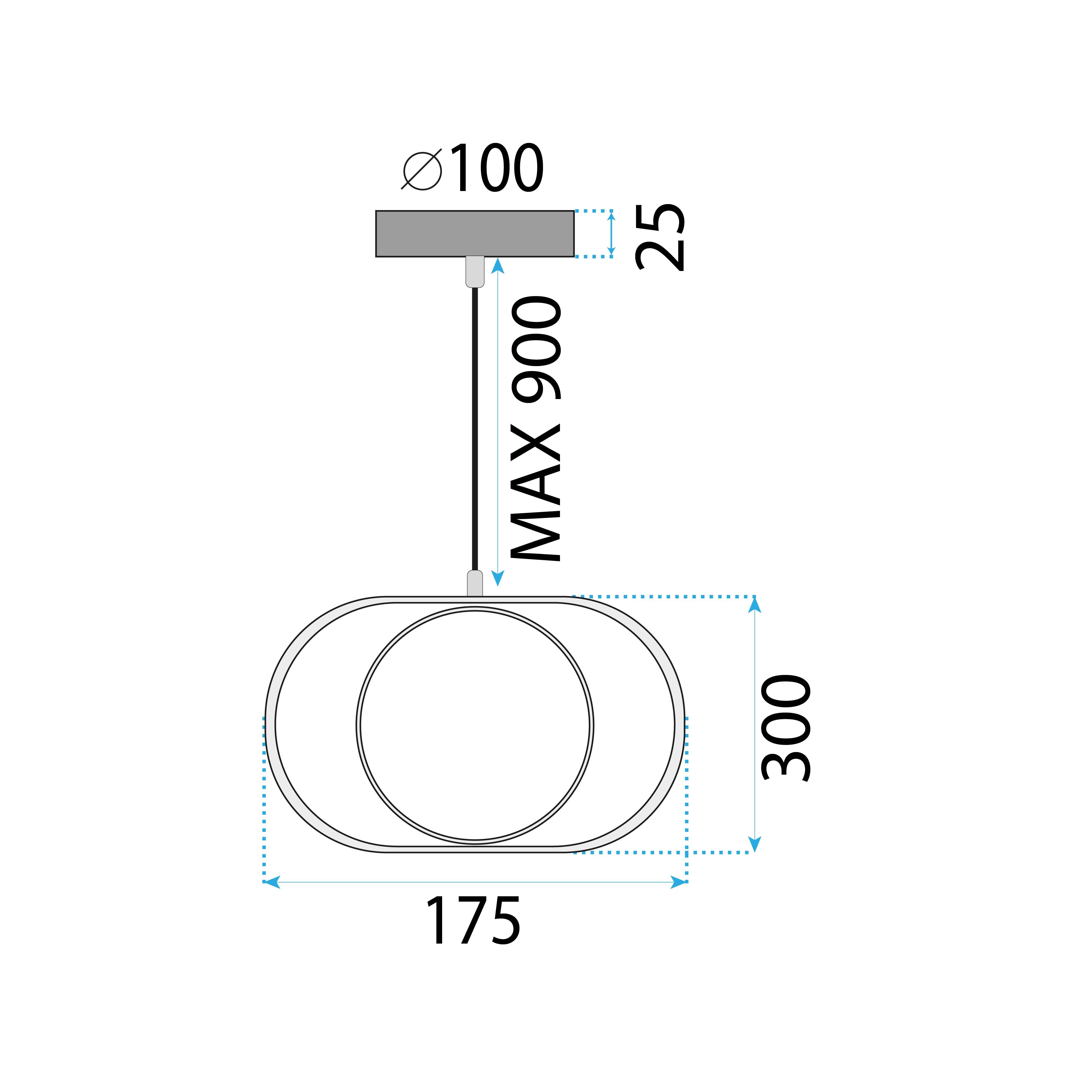 Toolight, LED závesné osvetlenie, 18W, 4000K, APP1555-CP, zlatá lesklá, OSW-05664