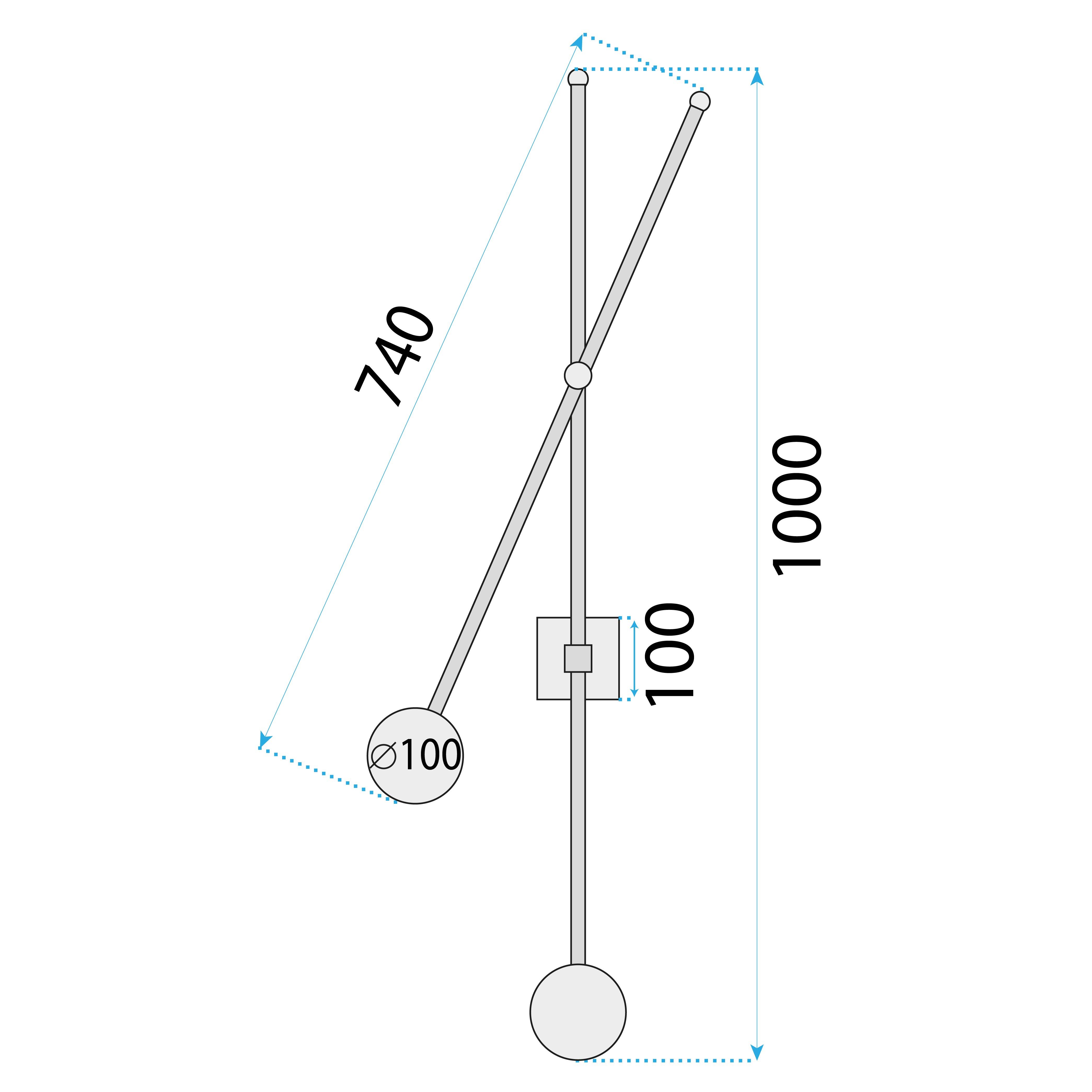 Toolight, nástenné svietidlo 2xG9 APP1595-2W, čierna, OSW-05680