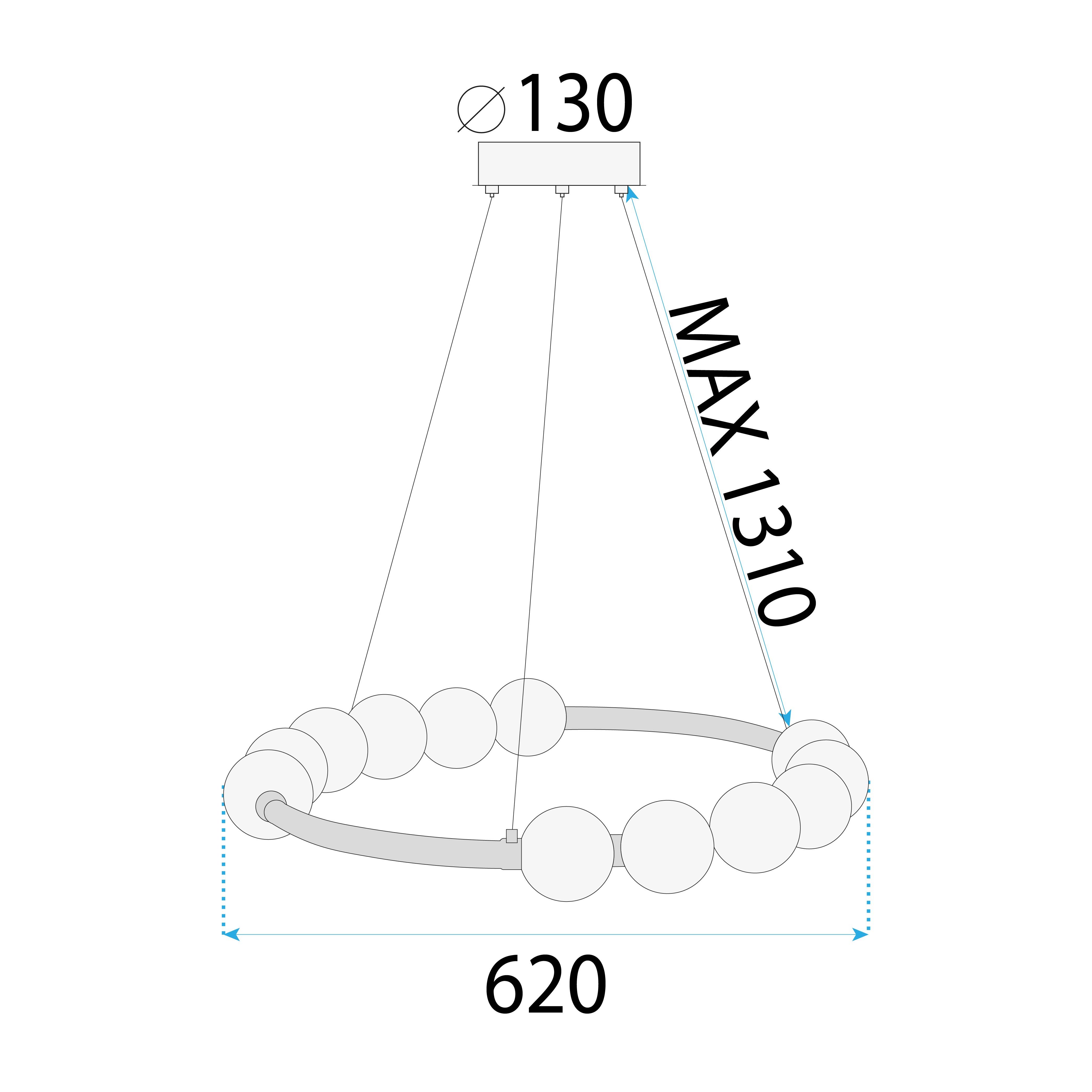 Toolight, LED stropné svietidlo APP1553-CP, zlatá lesklá-biela, OSW-05661