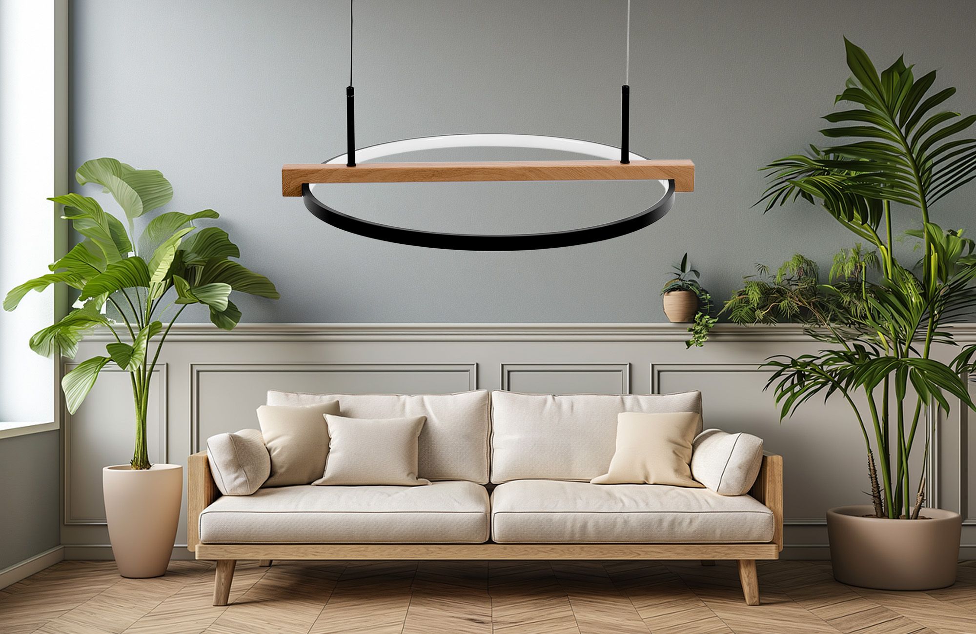 Toolight, LED stropné svietidlo 60cm + diaľkové ovládanie APP1530-CP, čierna-hnedá, OSW-05660