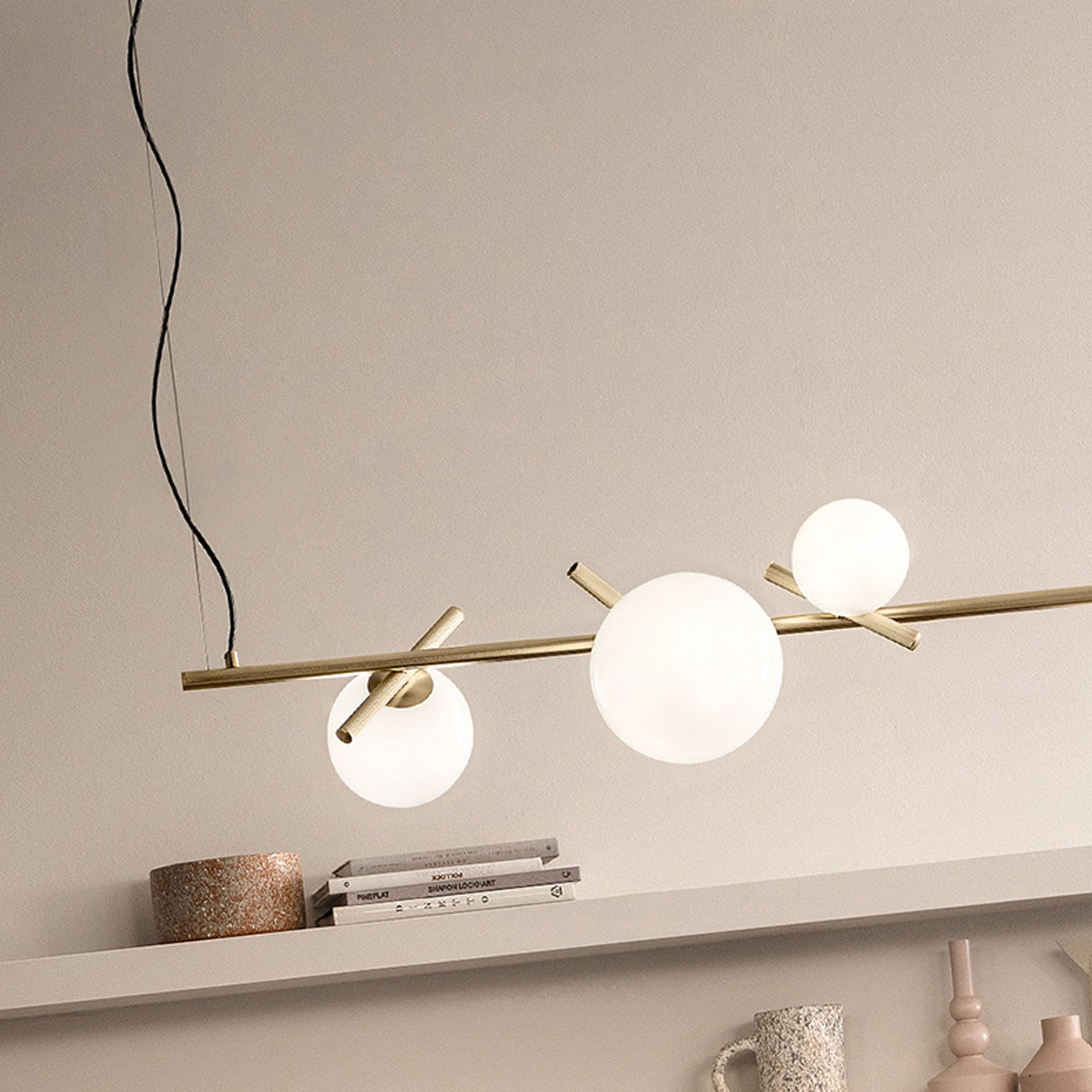 Toolight, stropné svietidlo 145cm 6xG9 APP1664-6CP, zlatá-biela, OSW-05705