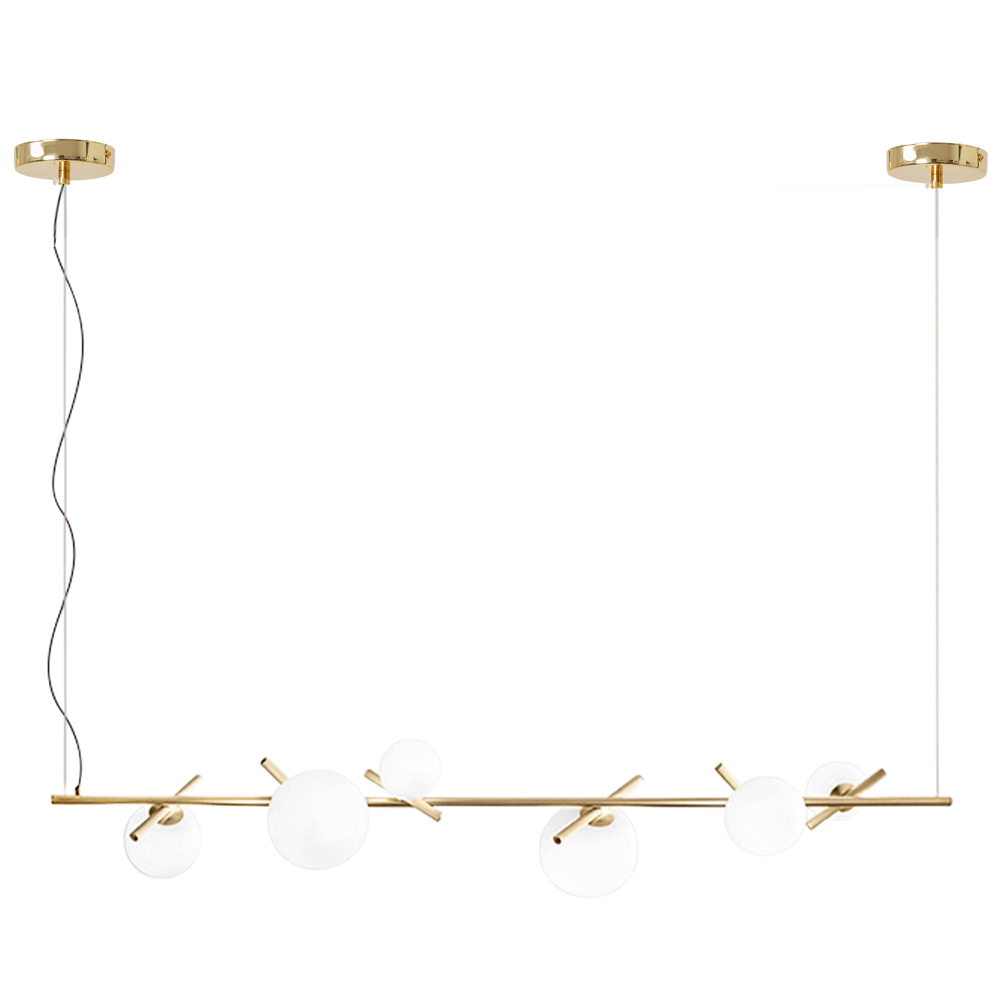Toolight, stropné svietidlo 145cm 6xG9 APP1664-6CP, zlatá-biela, OSW-05705