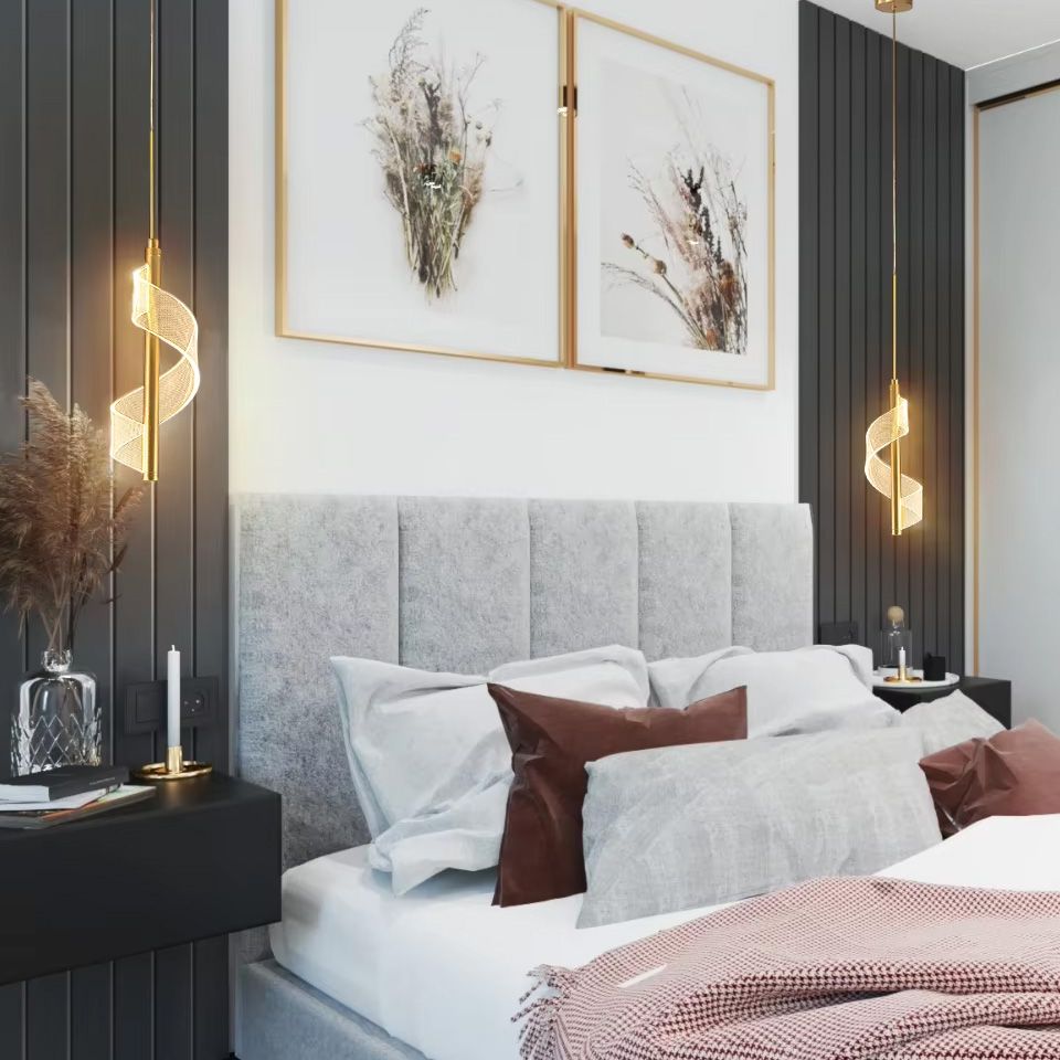 Toolight, LED stropné svietidlo 110cm, 3.6W, APP1550-CP, zlatá, OSW-05477