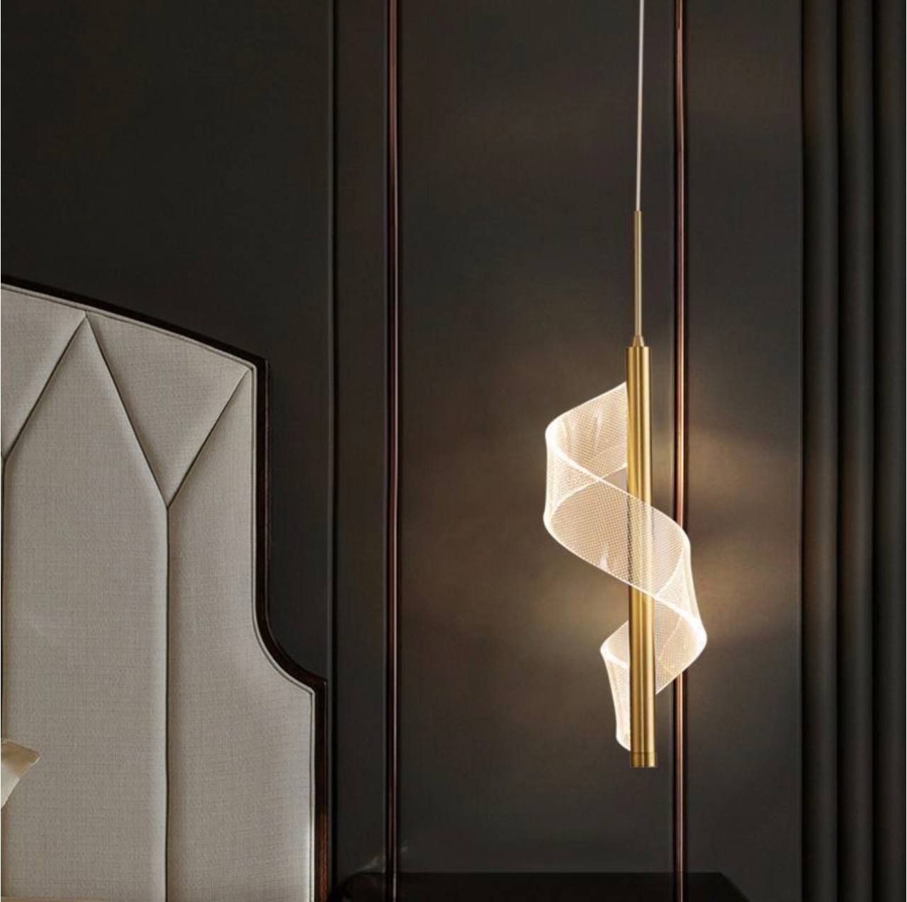 Toolight, LED stropné svietidlo 110cm, 3.6W, APP1550-CP, zlatá, OSW-05477
