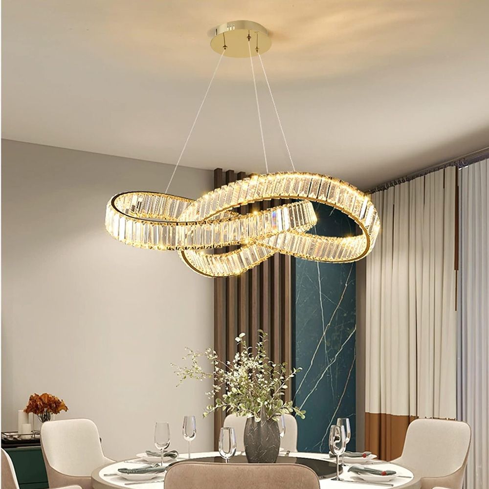 Toolight, LED závesné svietidlo 58cm, 49W, APP1538-CP, zlatá lesklá, OSW-05474