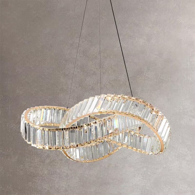 Toolight, LED závesné svietidlo 58cm, 49W, APP1538-CP, zlatá lesklá, OSW-05474