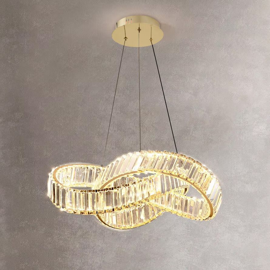 Toolight, LED závesné svietidlo 58cm, 49W, APP1538-CP, zlatá lesklá, OSW-05474