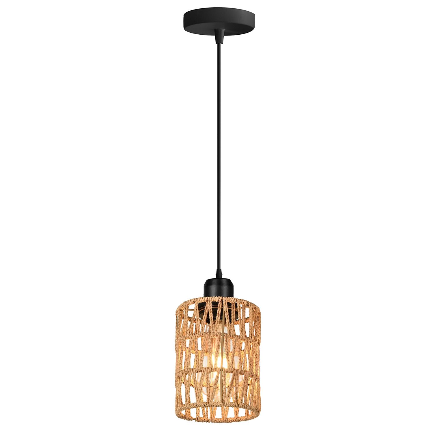 Toolight Boho, závesné stropné svietidlo 1xE27 APP1622-1CP, hnedá-čierna, OSW-05681