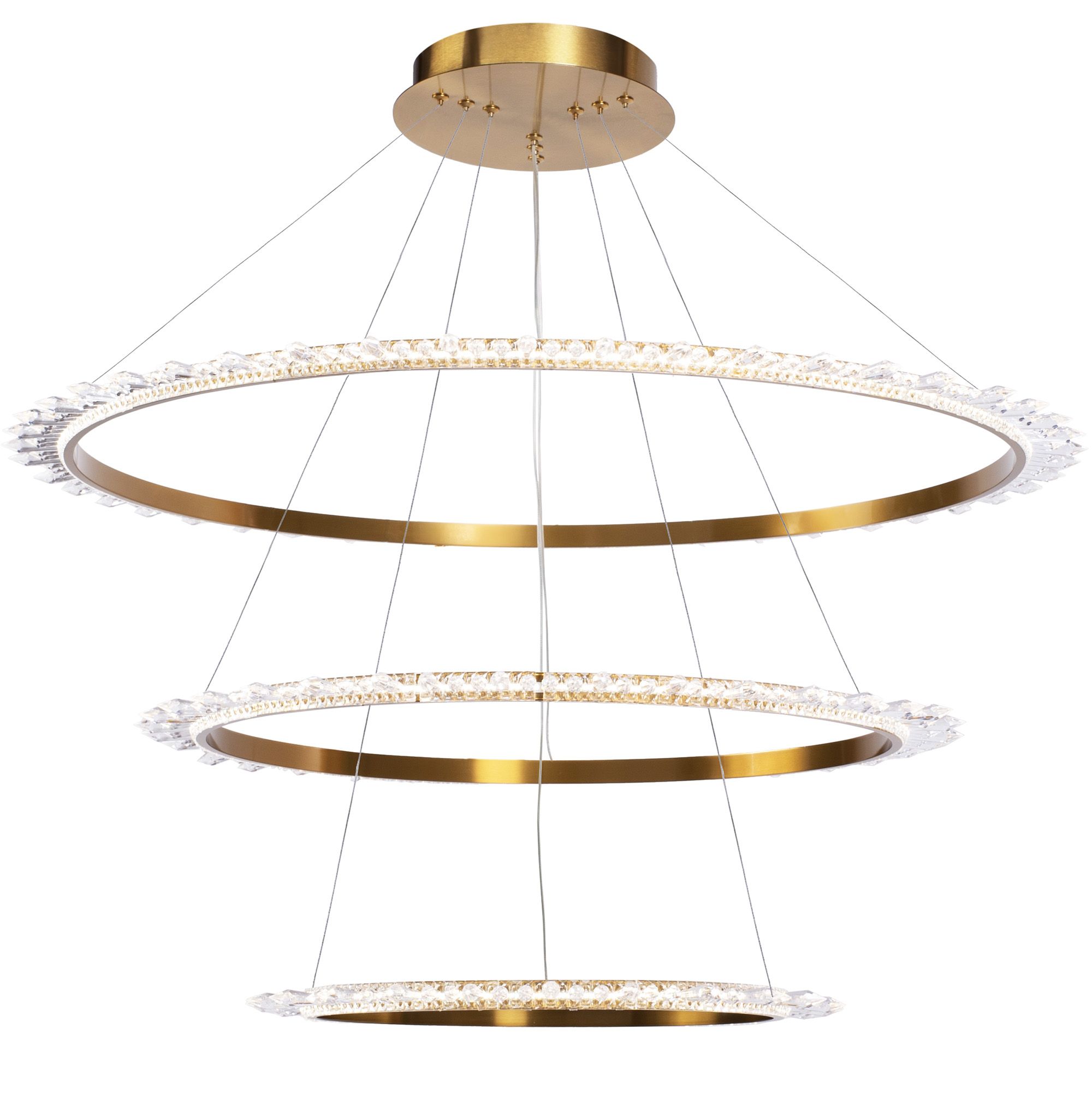 Toolight, LED krištáľové závesné svietidlo + diaľkové ovládanie APP1202-CP, zlatá, OSW-05480