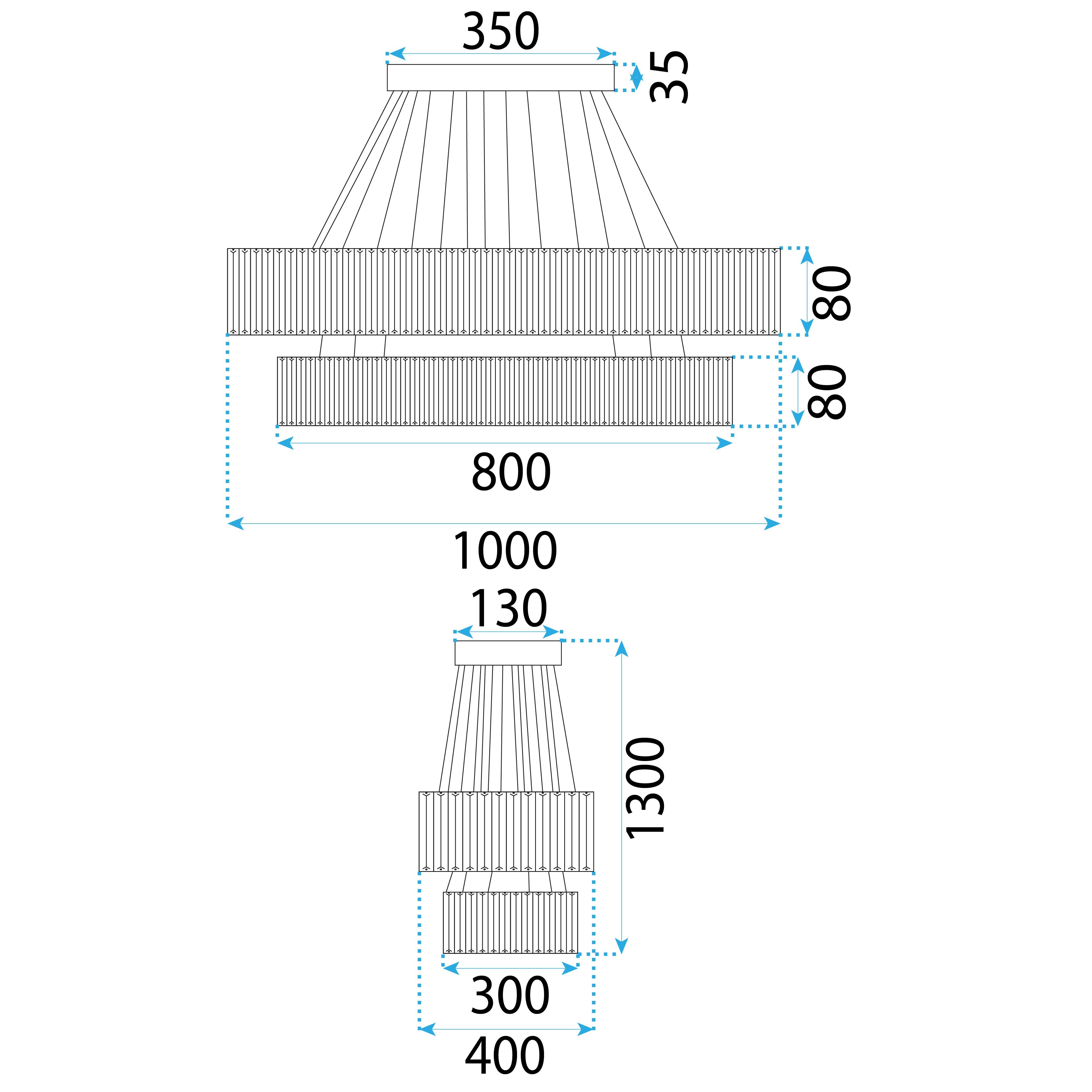 Toolight, LED stropné svietidlo 100x39 cm, 72W, APP1546-CP2, chrómová, OSW-05475