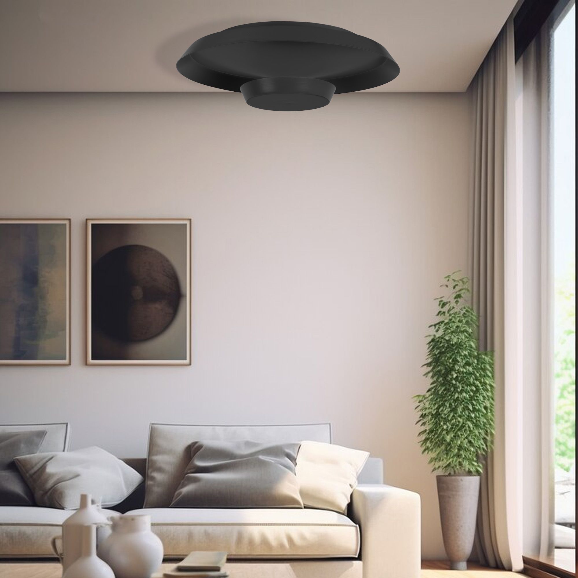 Toolight, LED stropné svietidlo 40cm, 14W, APP1461, čierna, OSW-04189