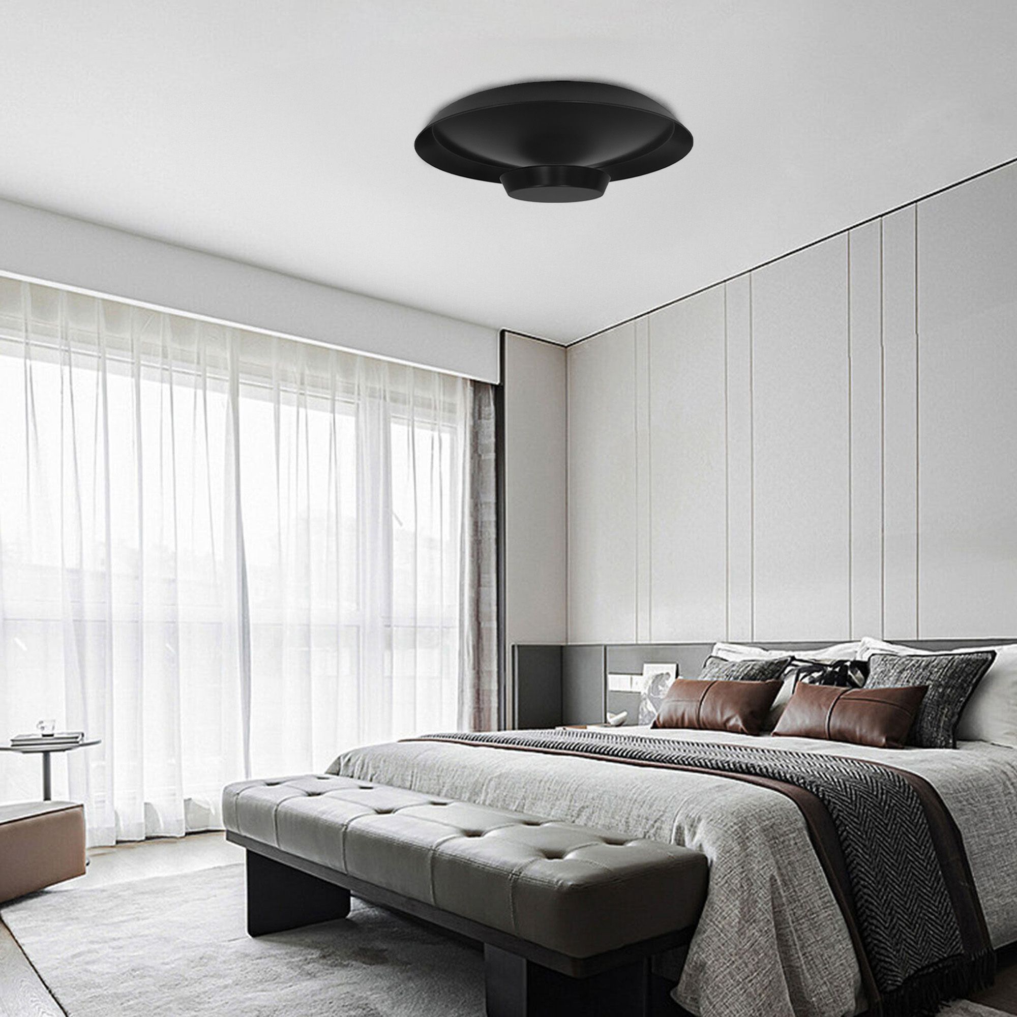 Toolight, LED stropné svietidlo 40cm, 14W, APP1461, čierna, OSW-04189