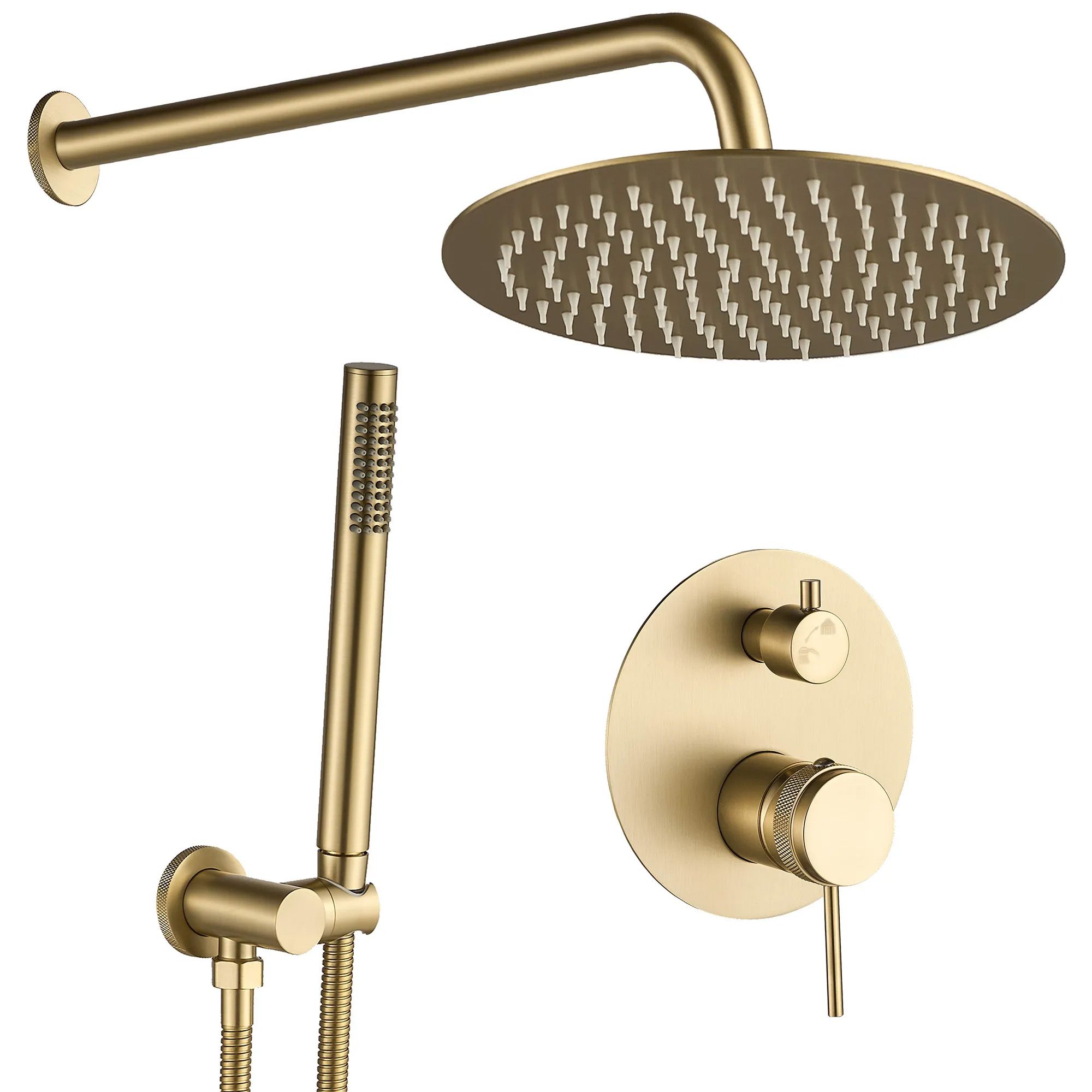 Rea Lungo Grip, podomietková sprchová súprava + BOX montážny systém, zlatá matná, REA-P8950
