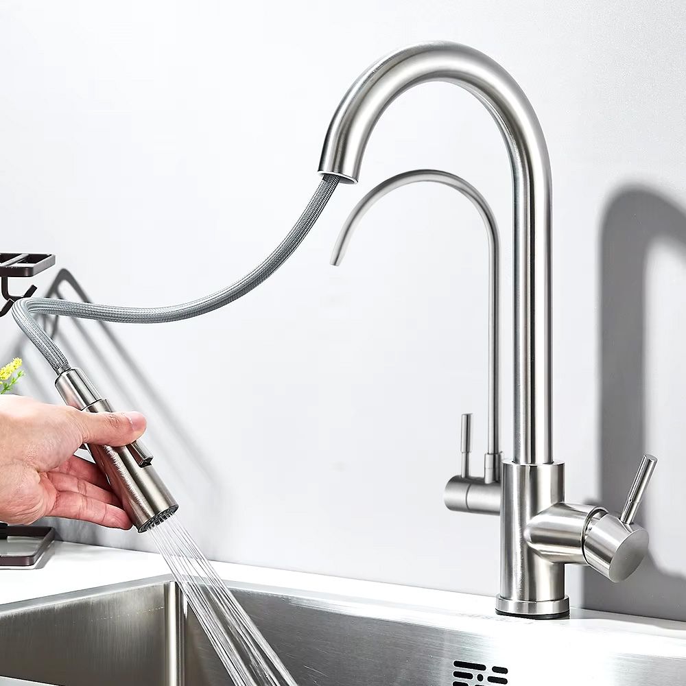 Rea Eco Fresh, drezová batéria s výtokom pre filter pitnej vody, brúsená oceľ, REA-B7563