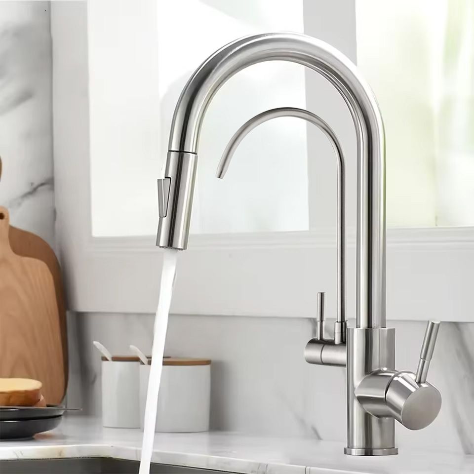 Rea Eco Fresh, drezová batéria s výtokom pre filter pitnej vody, brúsená oceľ, REA-B7563