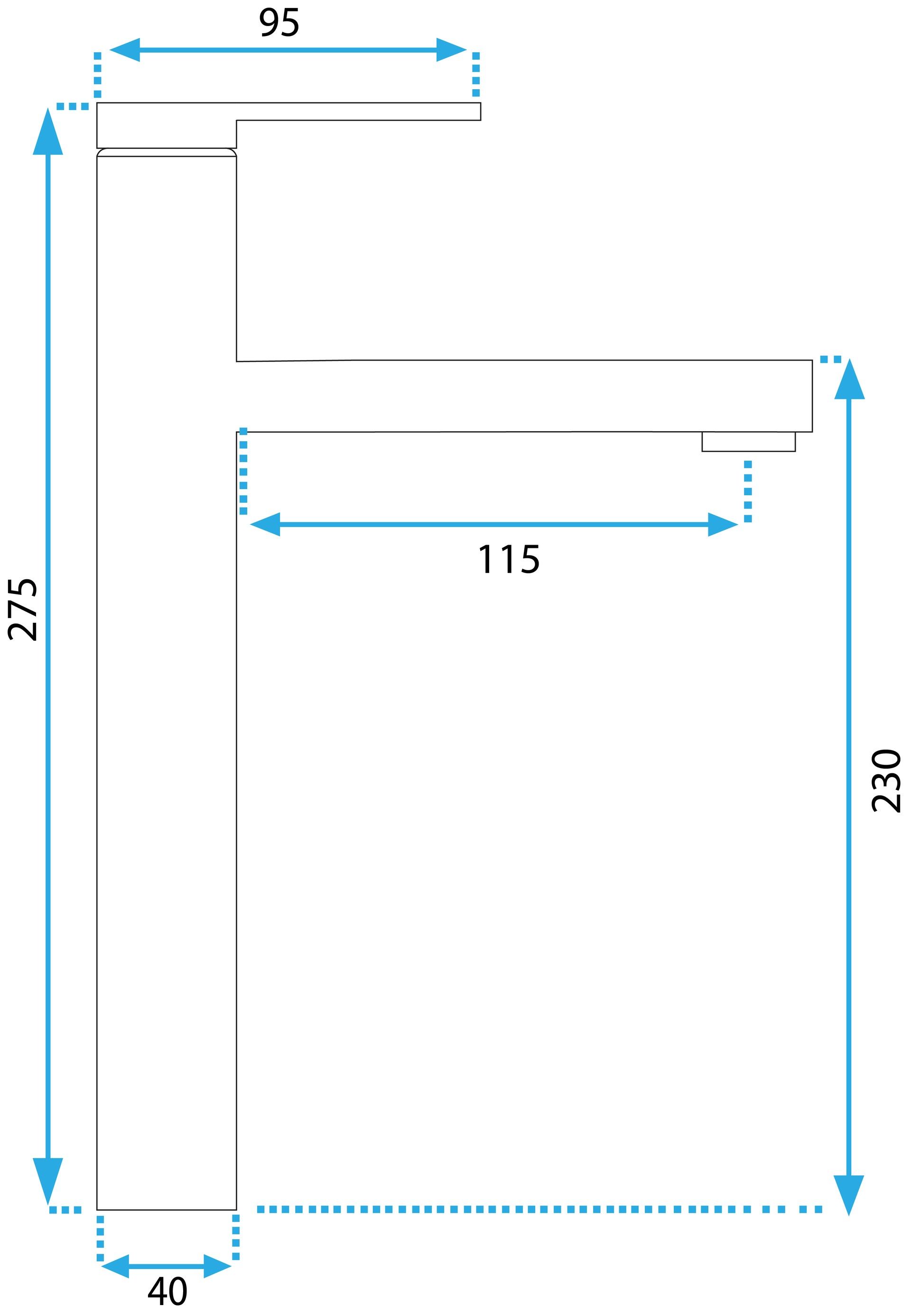 Rea Pixel, vysoká umývadlová batéria h-275, zlatá lesklá, REA-B6215
