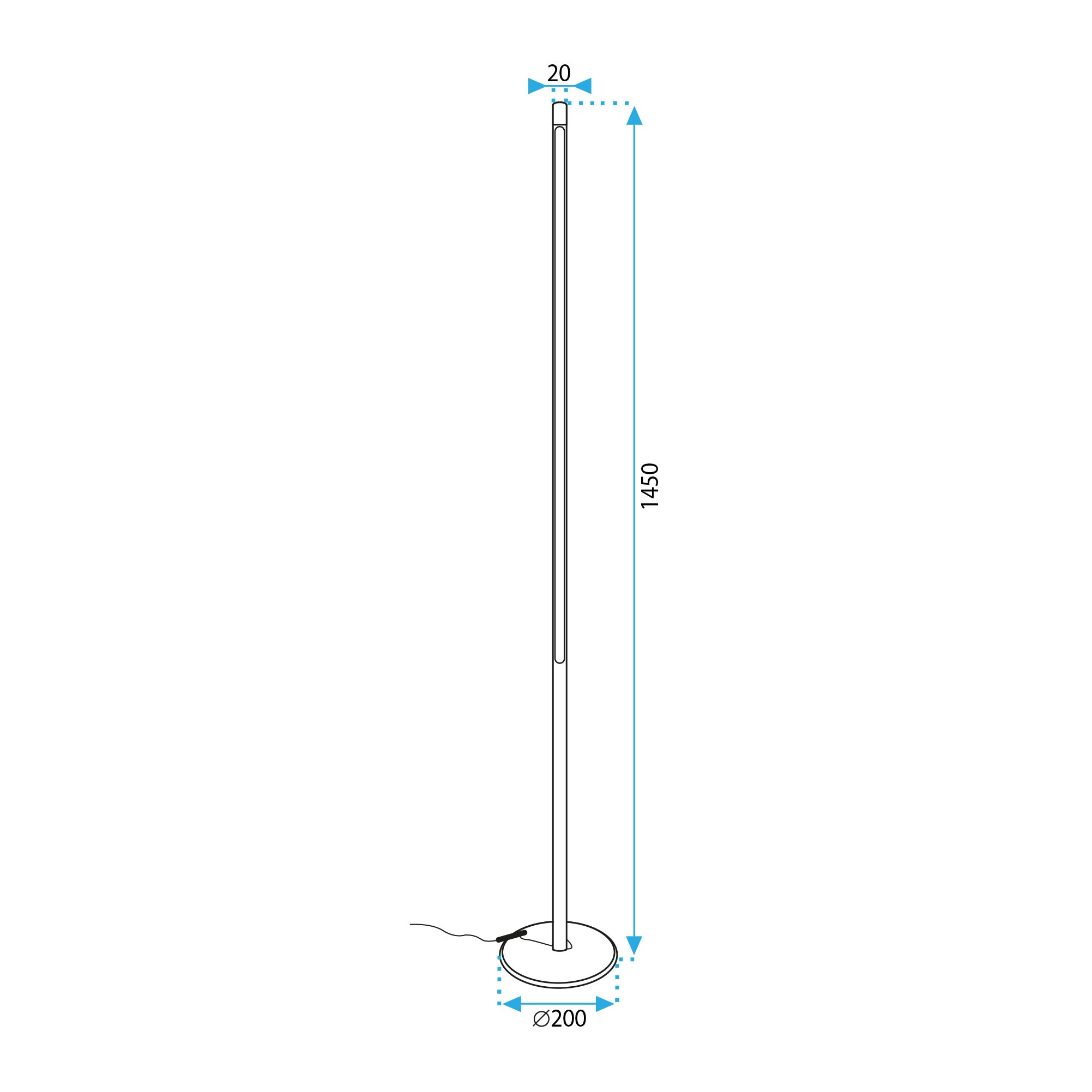 Toolight, LED podlahová lampa 145cm, 12W, APP1416-F, zlatá lesklá, OSW-05416