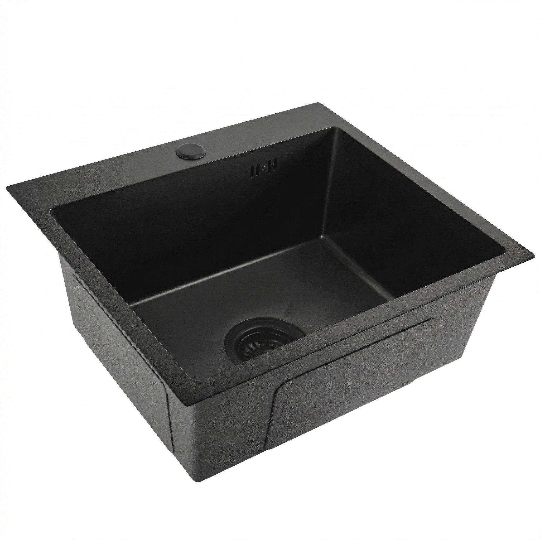 Rea Leo, 1-komorový oceľový drez 500x450x185 mm, čierna matná, ZLE-06005