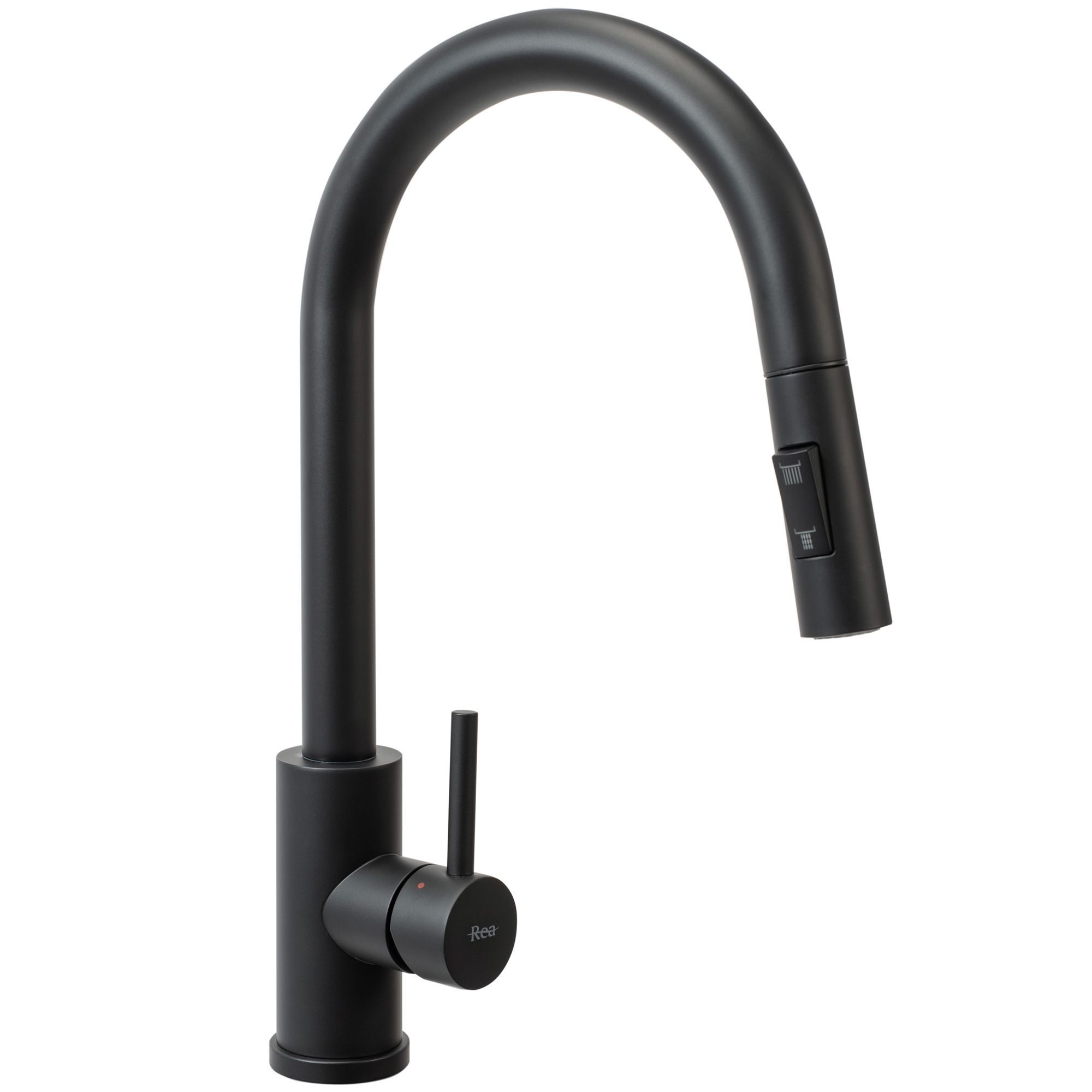 Rea Fin, 1-komorový oceľový drez 620x480x185 mm, čierna matná, ZLE-06014