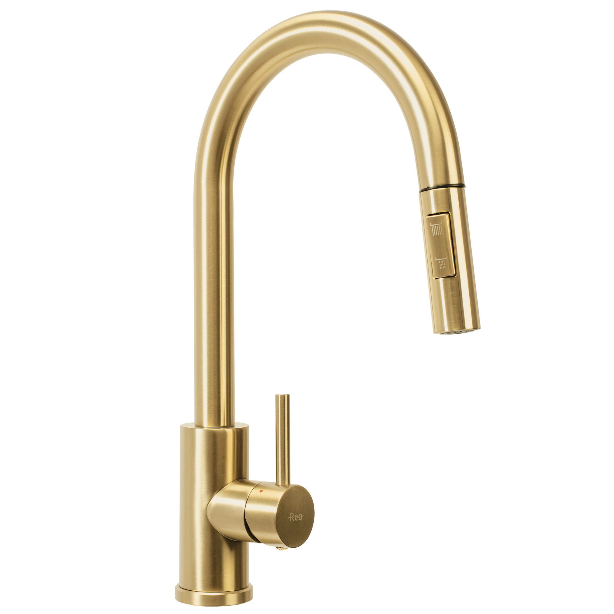 Rea Leo, 1-komorový oceľový drez 400x450x185 mm, zlatá matná, ZLE-06001