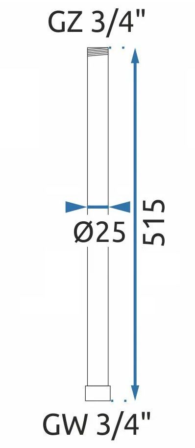 Rea, predĺženie pre vaňovú/sprchovú súpravu 50cm, zlatá lesklá, REA-K0890