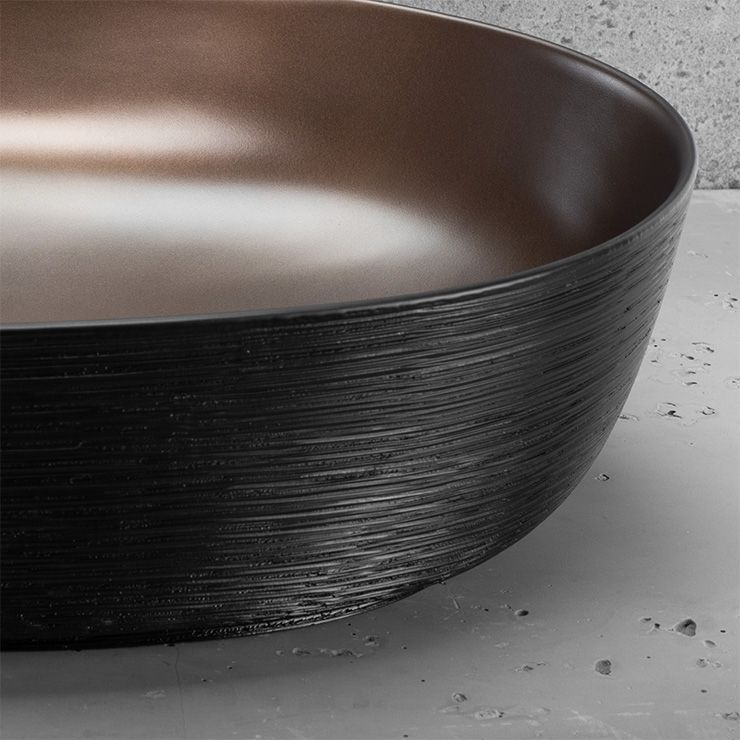 Rea Cleo, umývadlo na dosku 605x410x140 mm, medená matná-čierna, REA-U6383