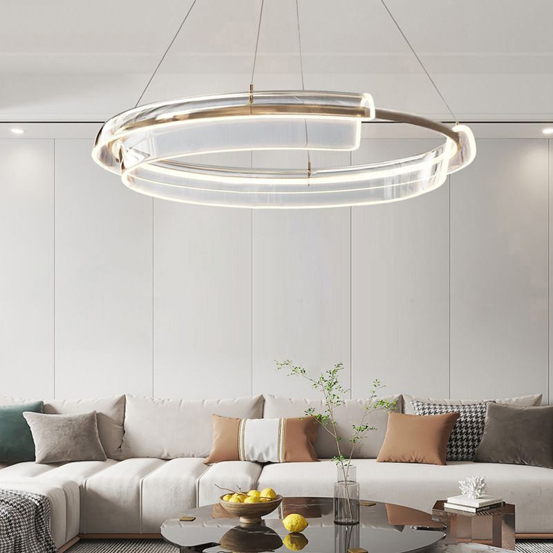 Toolight, LED závesné svietidlo 58cm s diaľkovým ovládaním APP1672-CP, zlatá matná, OSW-06137
