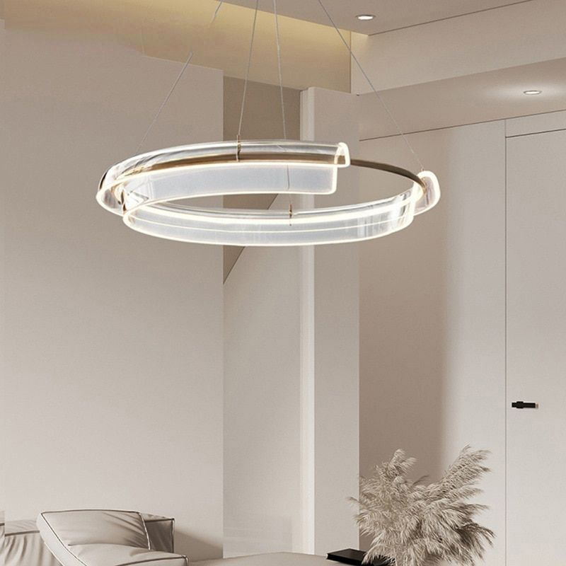 Toolight, LED závesné svietidlo 58cm s diaľkovým ovládaním APP1672-CP, zlatá matná, OSW-06137
