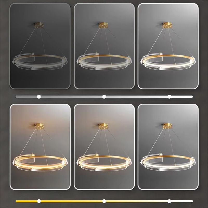 Toolight, LED závesné svietidlo 58cm s diaľkovým ovládaním APP1672-CP, zlatá matná, OSW-06137