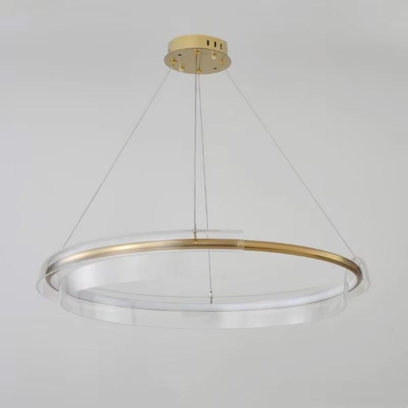 Toolight, LED závesné svietidlo 58cm s diaľkovým ovládaním APP1672-CP, zlatá matná, OSW-06137