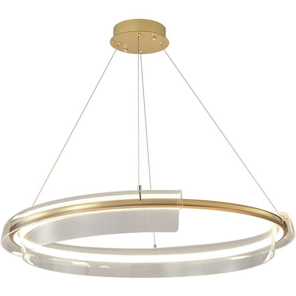 Toolight, LED závesné svietidlo 58cm s diaľkovým ovládaním APP1672-CP, zlatá matná, OSW-06137