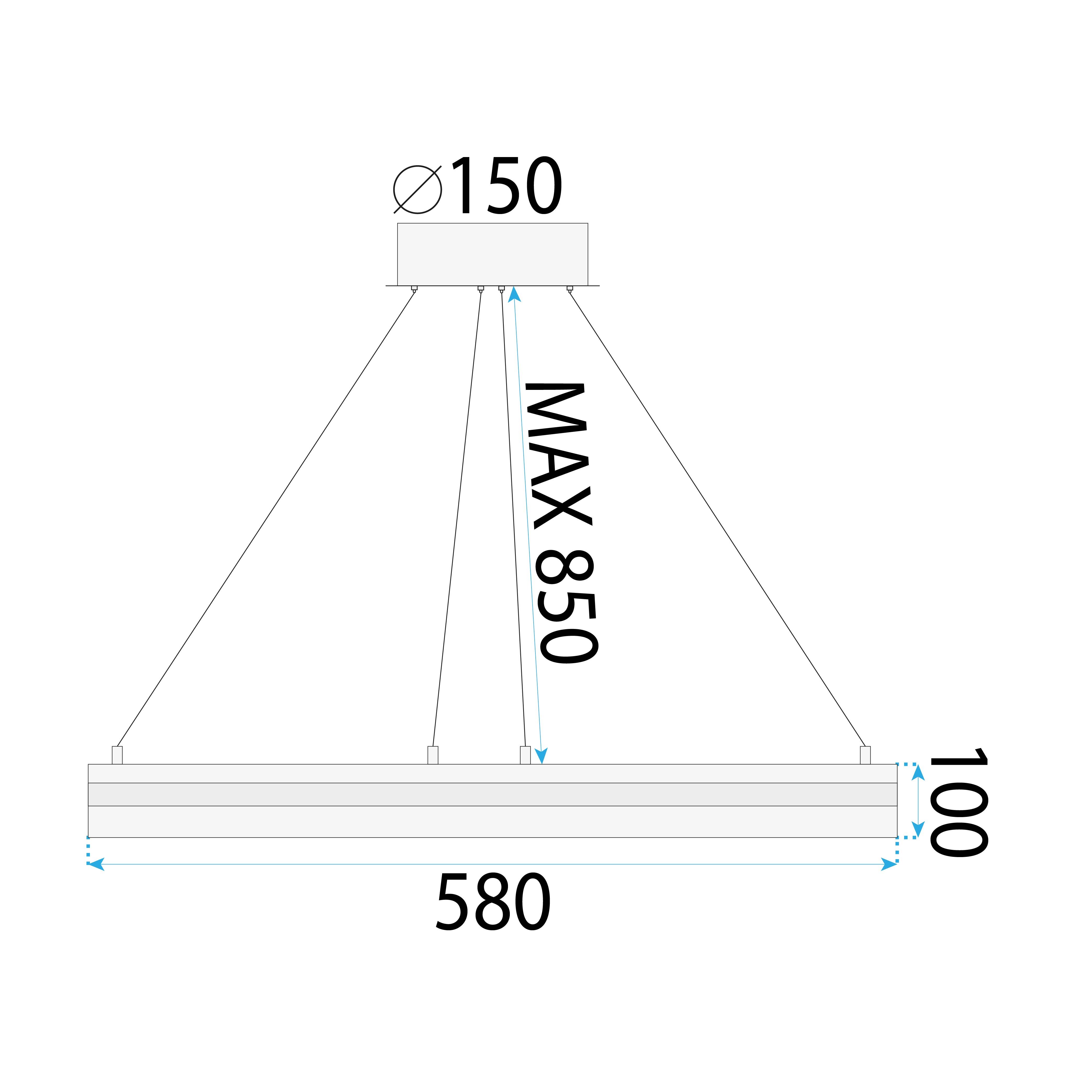 Toolight, LED závesné svietidlo 58cm s diaľkovým ovládaním APP1672-CP, zlatá matná, OSW-06137