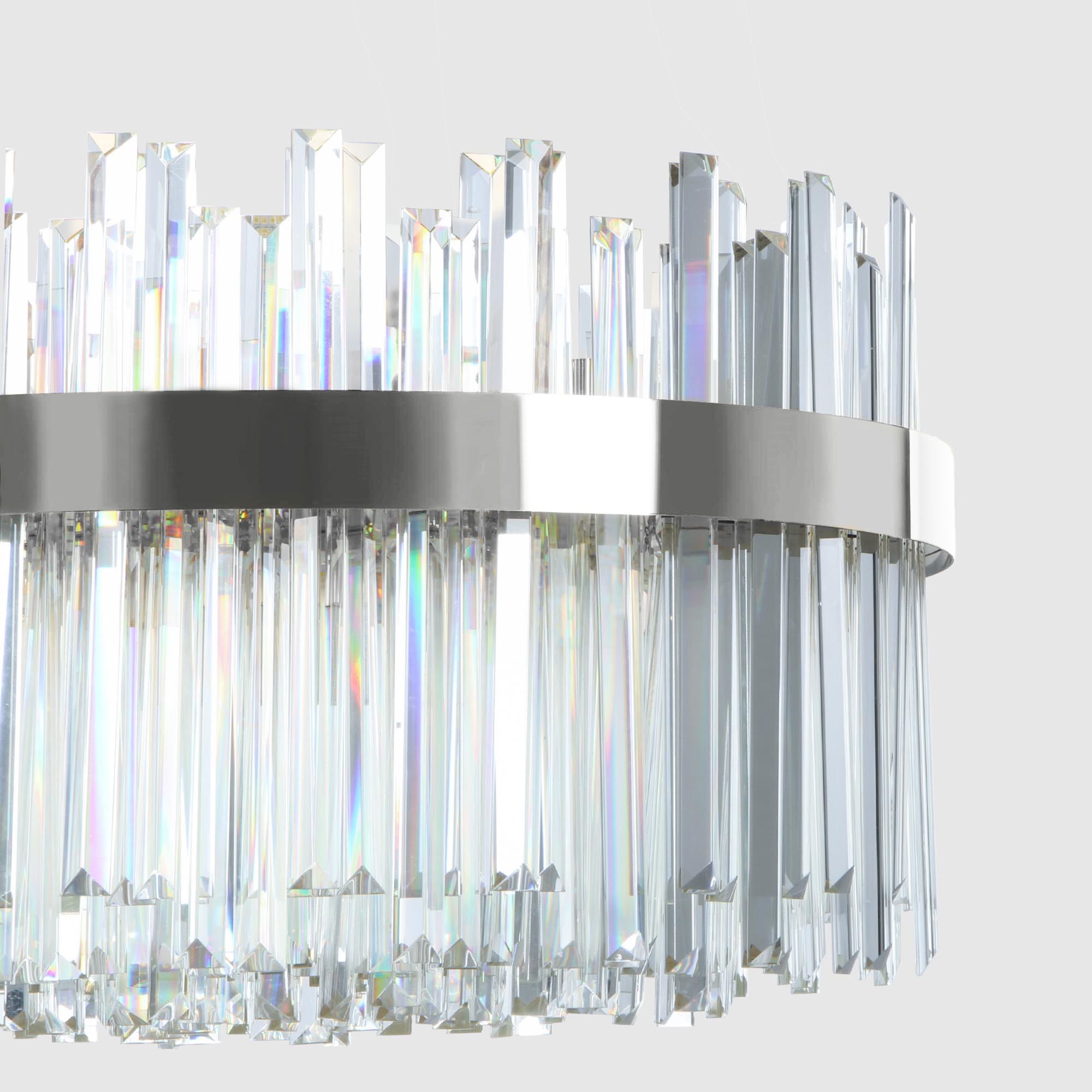Toolight, LED krištáľové svietidlo 80x35 cm, 62W, APP1514-CP80, chrómová, OSW-03262