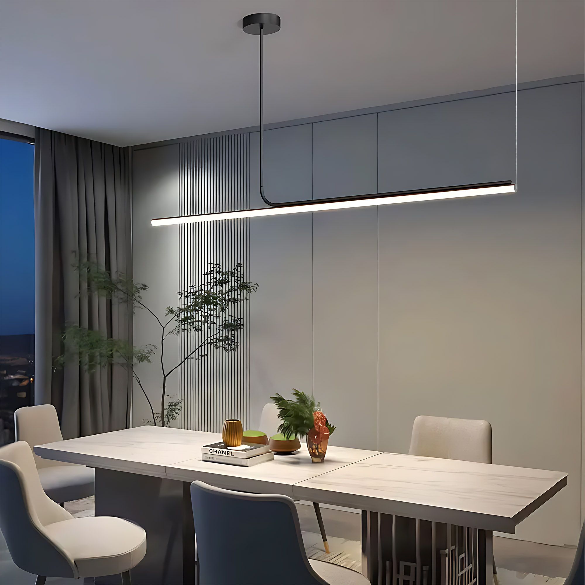 Toolight, LED stropné svietidlo 140cm, 14W, APP1660-CP, čierna, OSW-06994