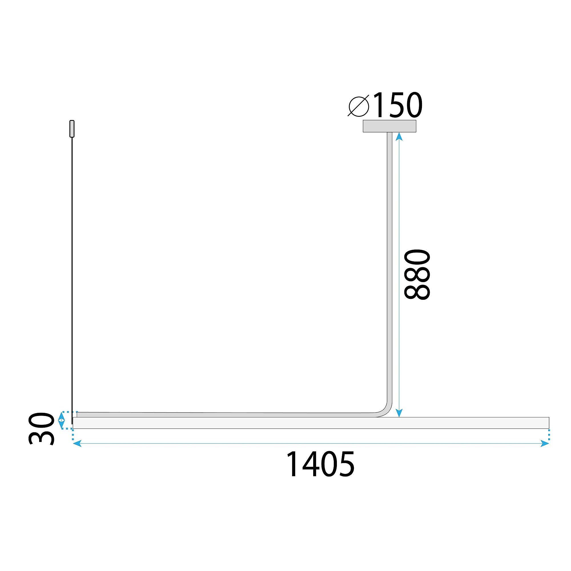 Toolight, LED stropné svietidlo 140cm, 14W, APP1660-CP, čierna, OSW-06994
