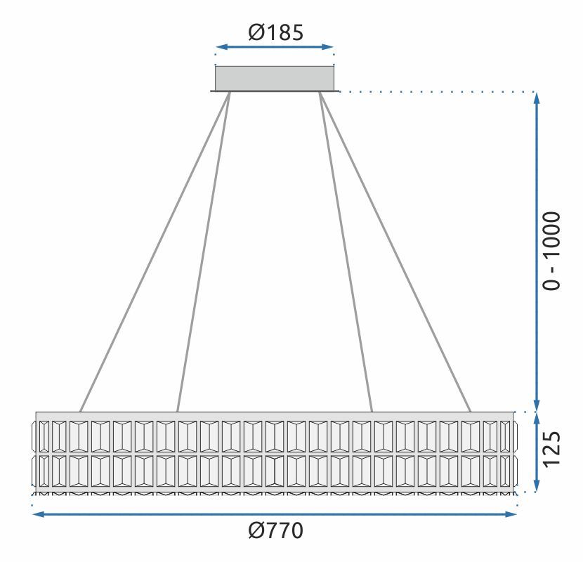 Toolight, LED stropné svietidlo 80cm + diaľkový ovládač, APP1569-CP, zlatá, OSW-06988
