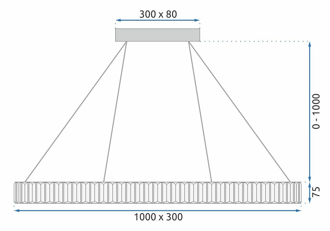 Toolight, LED stropné svietidlo 100x30 cm, 22W, APP1508-CP, zlatá matná, OSW-06971