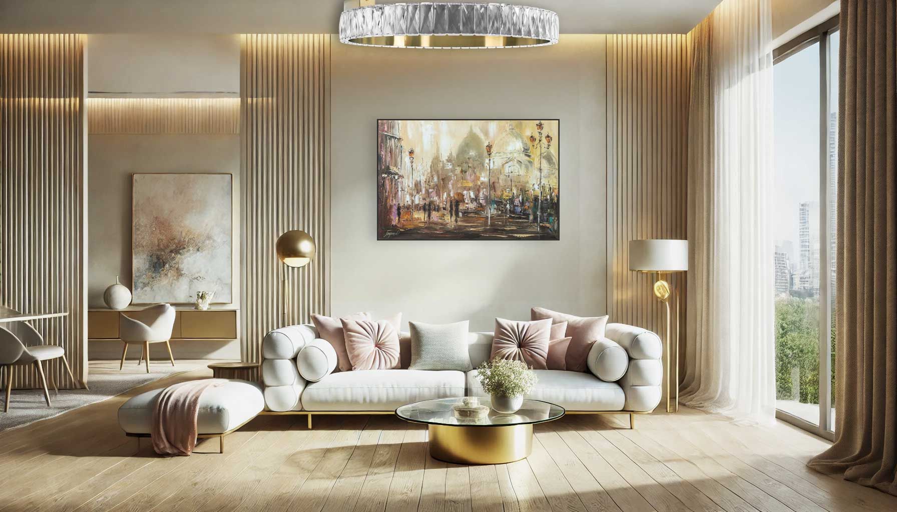 Toolight, LED krištáľové závesne svietidlo 60cm, APP1506-C, zlatá matná, OSW-06790