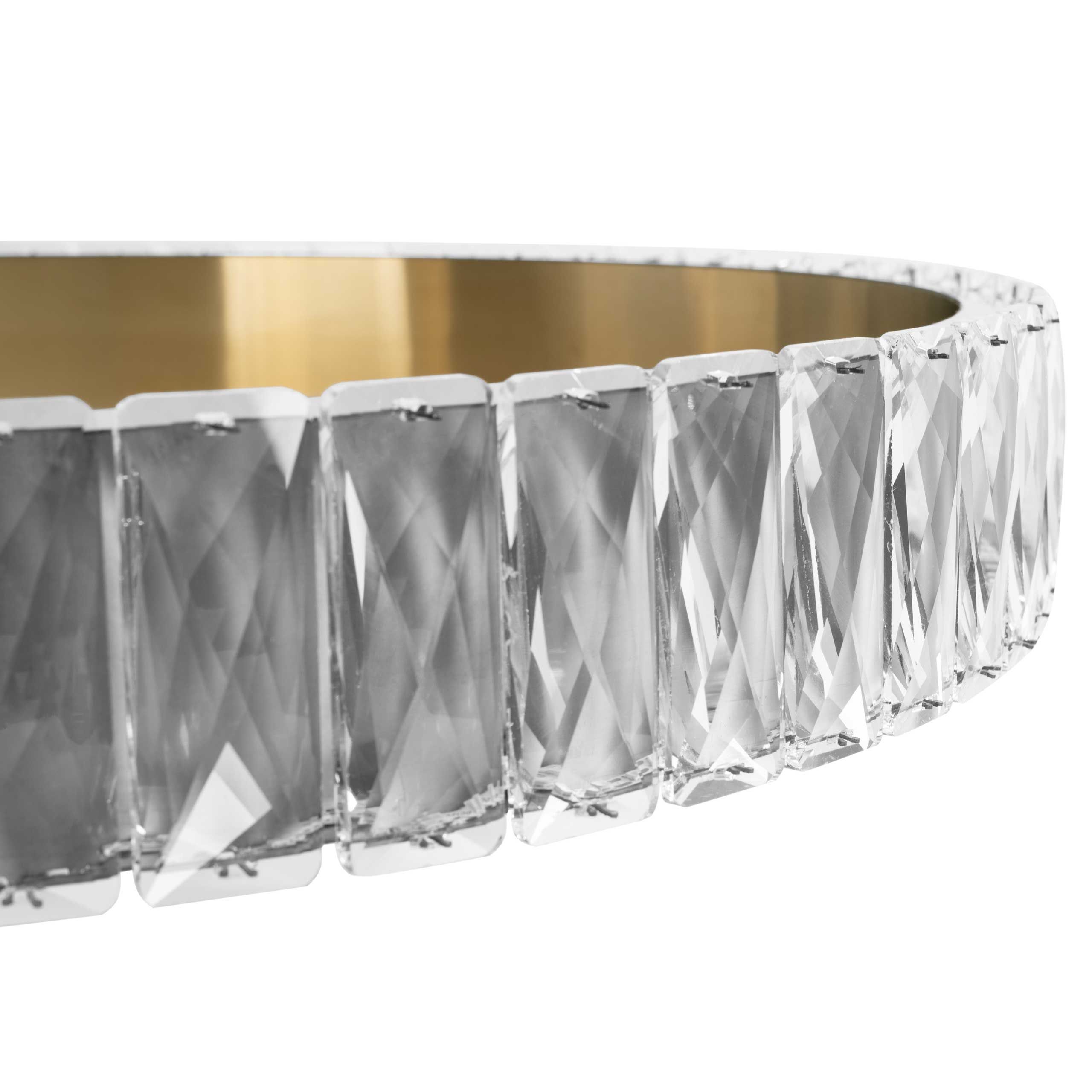Toolight, LED krištáľové závesne svietidlo 60cm, APP1506-C, zlatá matná, OSW-06790