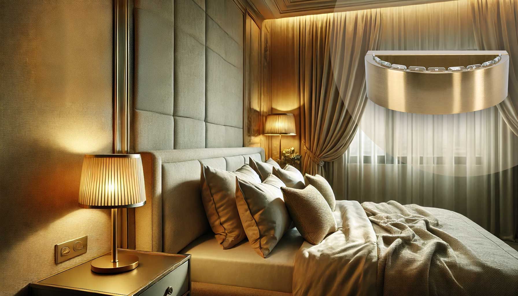 Toolight, LED nástenné krištáľové svietidlo APP1509-CP, zlatá matná, OSW-06792