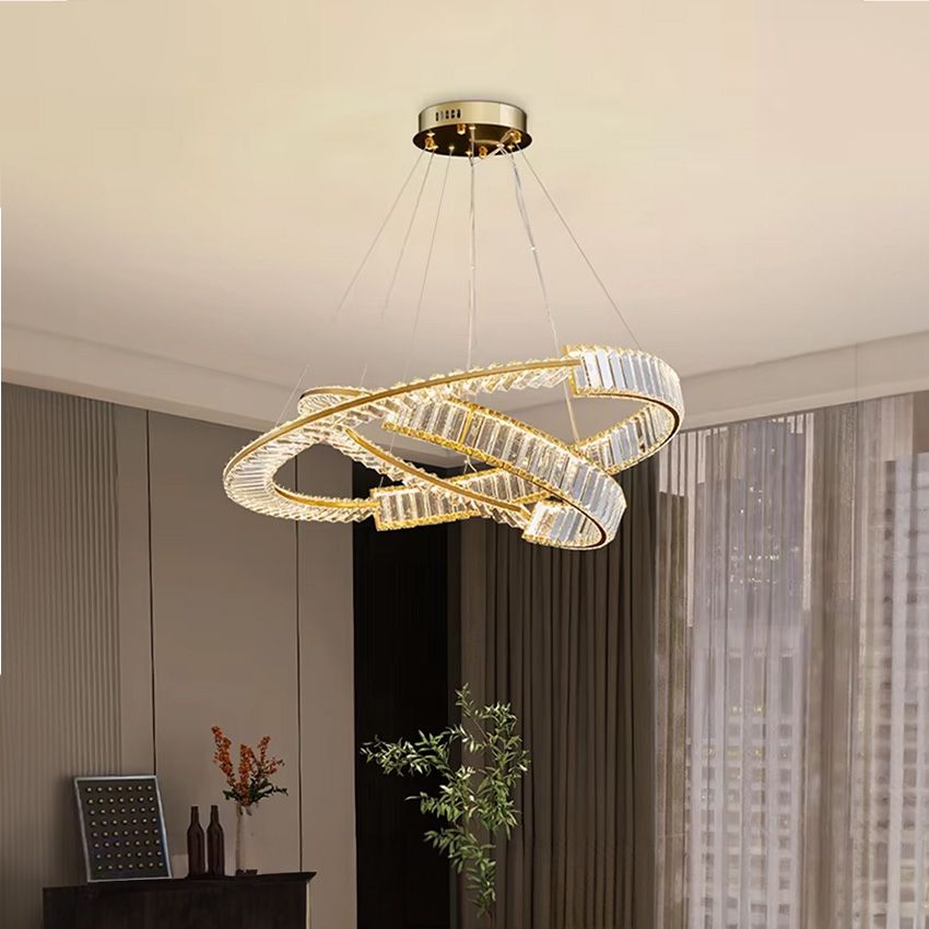 Toolight, LED krištáľové stropné svietidlo APP1524-CP60/80, zlatá, OSW-06972