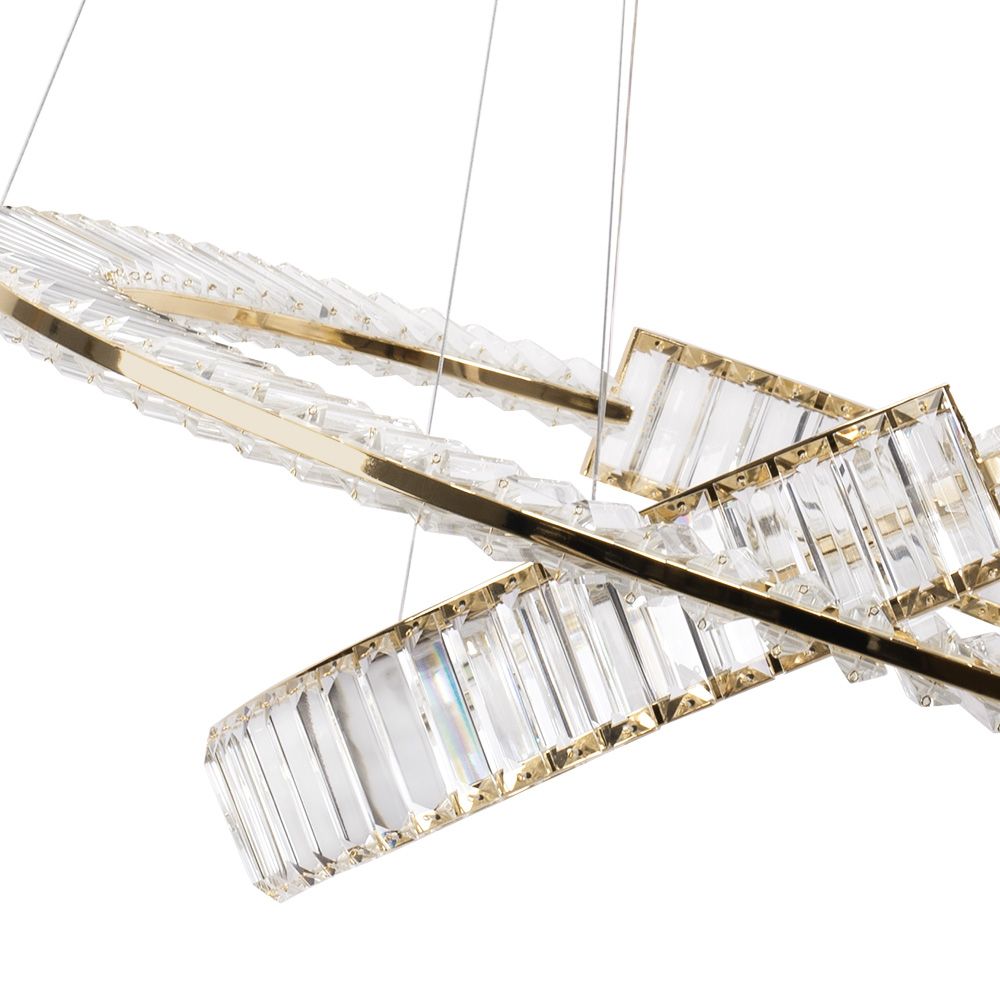 Toolight, LED krištáľové stropné svietidlo APP1524-CP60/80, zlatá, OSW-06972